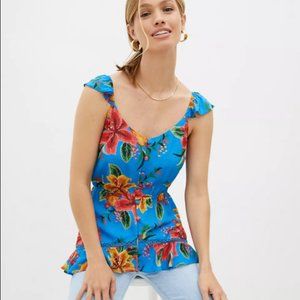 NWT! Anthropologie Farm Rio Ruffled Floral Tank